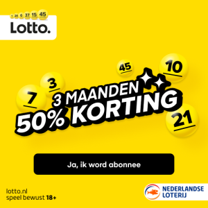 Lotto 50 procent korting actie met 3 maanden korting op loten