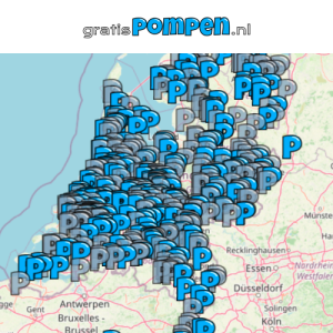 Kaart met locaties in Nederland om gratis banden op te pompen via GratisPompen.nl