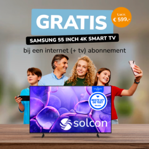 Gratis Samsung TV bij Solcon actie met 55 inch 4K Smart TV
