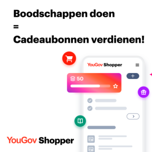 Cadeaubonnen verdienen met boodschappen via YouGov Shopper app